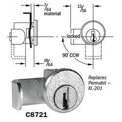 CompX C8721 Pin Tumbler Mail Box Lock