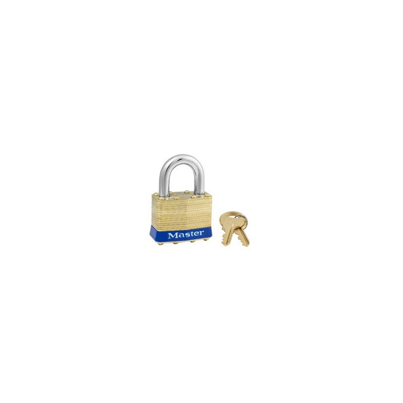 Master Lock 2 Non-Rekeyable Laminated Brass Pin Tumbler Padlock 1-3/4