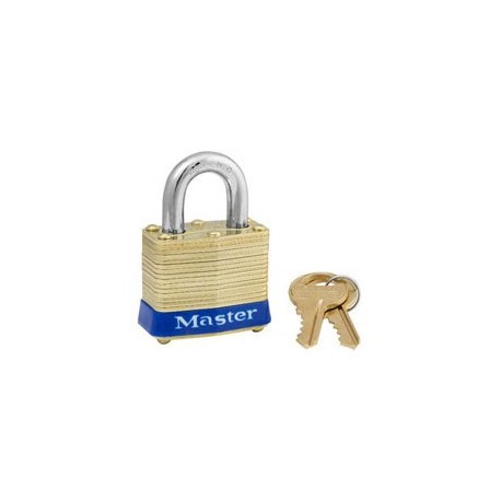 Master Lock 4 KAMK WP4 3KEY 4 Non-Rekeyable Laminated Brass Pin Tumbler Padlock 1-9/16" (40mm)