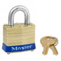 Master Lock 4 KA B WP4 3KEY 4 Non-Rekeyable Laminated Brass Pin Tumbler Padlock 1-9/16" (40mm)
