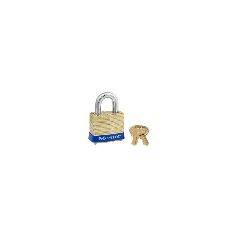 Master Lock 4 Non-Rekeyable Laminated Brass Pin Tumbler Padlock 1-9/16