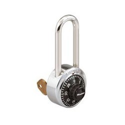 Master Lock 1525LH Combination Padlock with Key Control, 2in (51mm) shackle height