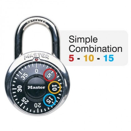 Master Lock 1525EZRC I-haKAGRN 1525EZRC Combination Padlock with Key Control, Easy-To-Remember Combinations
