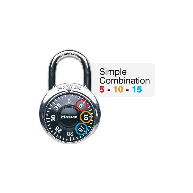 Master Lock 1525EZRC Combination Padlock with Key Control, Easy-To-Remember Combinations