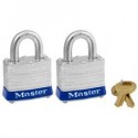 Master Lock 3T Non-Rekeyable Laminated Steel Pin Tumbler Padlock 1-9/16" (40mm) - 2 Pack