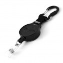  0006-5 MID6 Retractable Belt Clip Key Chain with Swivel Belt Clip and Key Ring, Polycarbonate Black
