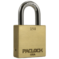 Paclock 150 Brass Rekeyable Padlock w/ 5/16" Shackle Diameter, Shackle Material - Hardened Steel
