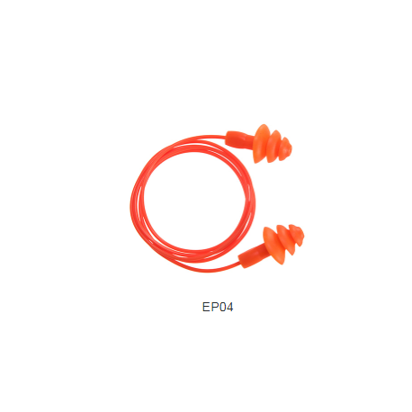Portwest EP04ORR Reusable Corded Ear Plug (50), Color-Orange