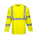 Portwest FR96YER5XL Flame Resistant Hi-Vis Long Sleeve T-Shirt