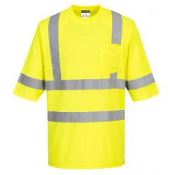 Portwest WS393YER7XL Dayton Class 3 T Shirt Outsize, Color-Yellow