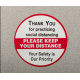 Mutual Industries 17801-9179-650 Social Distancing Die Cut Floor Decals- Please Keep Your Distance , 6" White Black/ Red