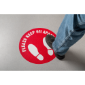 Mutual Industries 27000-11-0 Social Distancing Larger 18" Anti-Skid Floor Decals Red/White