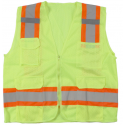Mutual Industries 16369 Class 2 Lime Surveyor Mesh 4" Orange/Silver/Orange Pouch Pockets
