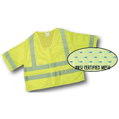Mutual Industries 16364 CL3 Vest Lime Mesh 2" Silver