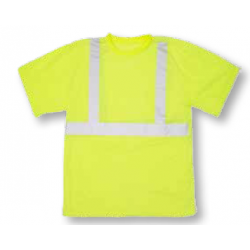Mutual Industries 16355 Class 2 ANSI T-Shirt Lime 2 Silver