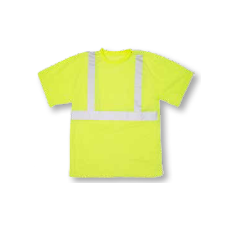 Mutual Industries 16355 Class 2 ANSI T-Shirt Lime 2 Silver