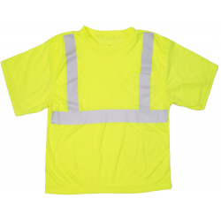 Mutual Industries 16355 Class 2 Lime Mesh T-Shirt Pocket 2" SILver