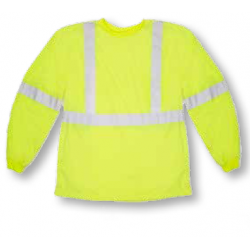 Mutual Industries 16381 Class 3 ANSI T-Shirt Lime 2" Silver