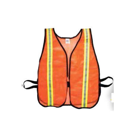 Mutual Industries 16300-153-1500 Soft Poly Mesh Safety Vest-112Lime Silver