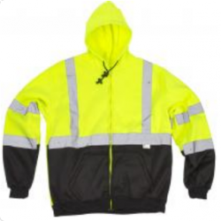 Mutual Industries 16385 ANSI Class 3 Lime Hooded Black Bottom