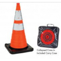 Mutual Industries 17731-0-28 Orange Collapsible Traffic Cone Rubber Base