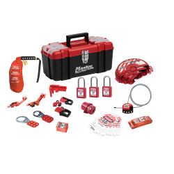 Master Lock 1457VE410KA Lockout Toolbox with Basic Valve And Electrical Lockout Kit With Plastic Locks – Toolbox