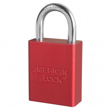 American Lock A1105 NR4KEY RED LZ5 Safety A1105 Lockout Padlock 1-1/2"(38mm) Rekeyable Rectangular Padlock