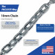 Paclock 10mm thick Zinc Plated Steel Square Chain