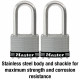 Master Lock 15SSTLJ Stainless Steel Padlock, Keyed Alike, Pack of 2