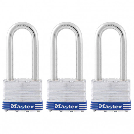 Master Lock 5TRILJ Laminated Steel Padlock, Pack of 3
