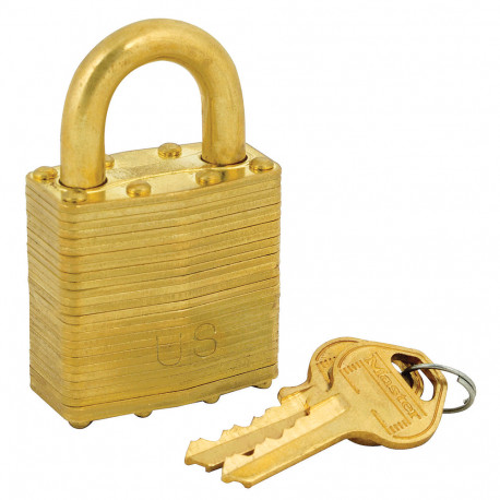 Master Lock 6002N Laminated Brass Government Padlock, Non-Rekeyable
