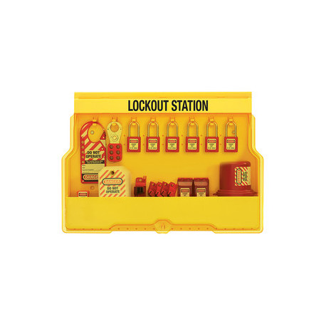 Master Lock S1850E410 Lockout Station with Electrical Lockout Assortment