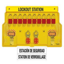 Master Lock 1483BP1106ES Bilingual English / Spanish Padlock Station
