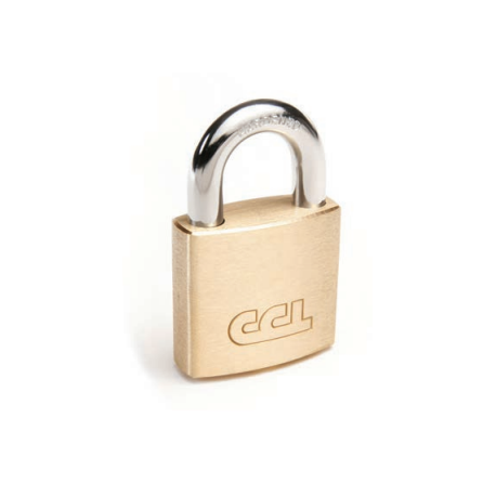 CCL 0904SC522 904 Padlock, Brass Body, Pin Tumbler R4, 1-1/4" Brass Shackle, With 9" Chain