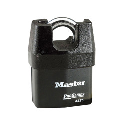 Master Lock 6325 Solid Iron Shrouded High Security Pro Series Rekeyable Padlock 2-3/8" (61mm)