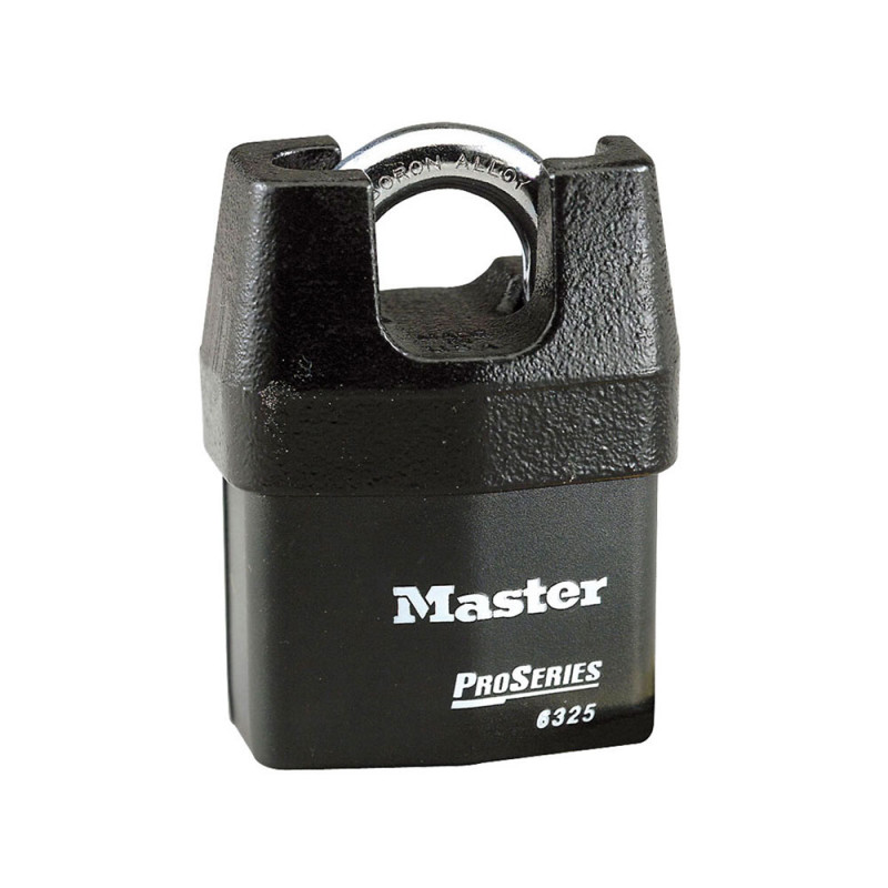 Master Lock 6325 Solid Iron Shrouded High Security Pro Series Rekeyable Padlock 2-3/8