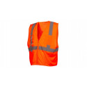 Pyramex RVZ2120CP Type R - Class 2 Hi-Vis Orange Safety Vest w/Clear Pocket