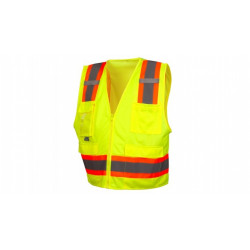 Pyramex RVZ2410CP Class 2 Surveyor Vest w/Clear Pocket - Lime