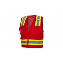 Pyramex RVZ2427CP Red Surveyor Vest w/Clear Pocket