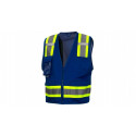 Pyramex RVZ2465CP Blue Surveyor Vest w/Clear Pocket