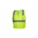 Pyramex RVHL2010 Type R - Class 2 Hi-Vis Lime Safety Vest w/Hook and Loop