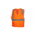 Pyramex RVHL2020 Type R - Class 2 Hi-Vis Orange Safety Vest w/Hook and Loop