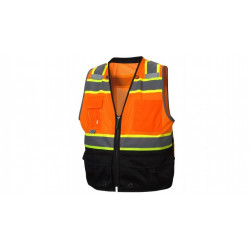 Pyramex RVZ4420B Hi-Vis Orange Safety Vest w/Black Bottom