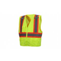 Pyramex RCZ2410 Hi-Vis Lime Safety Vest w/Contrasting Reflective Tape