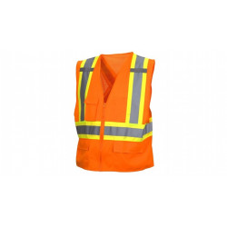 Pyramex RCZ2420 Hi-Vis Orange Safety Vest w/Contrasting Reflective Tape