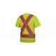 Pyramex RCTS2110 Hi-Vis Lime T-Shirt w/Contrasting Reflective Tape