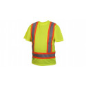 Pyramex RCTS2110 Type R - Class 2 Hi-Vis Lime T-Shirt w/Contrasting Reflective Tape