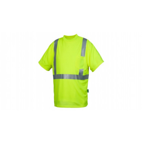 Pyramex RTSHS2110 Hi-Vis Lime Short Sleeve Heat Sealed T-Shirt