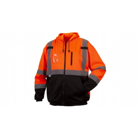 Pyramex RSZH3320 Class 3 Hi-Vis Orange Premium Zipper Sweatshirt