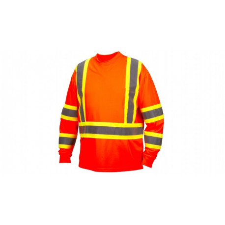 Pyramex RCLTS3120 Hi-Vis Orange Long Sleeve Moisture Wicking T-Shirts